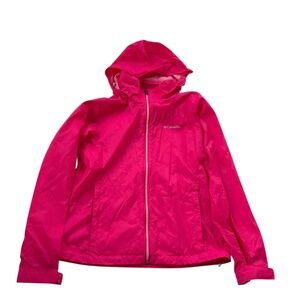Columbia Hot Pink Hooded Rain Shell Jacket